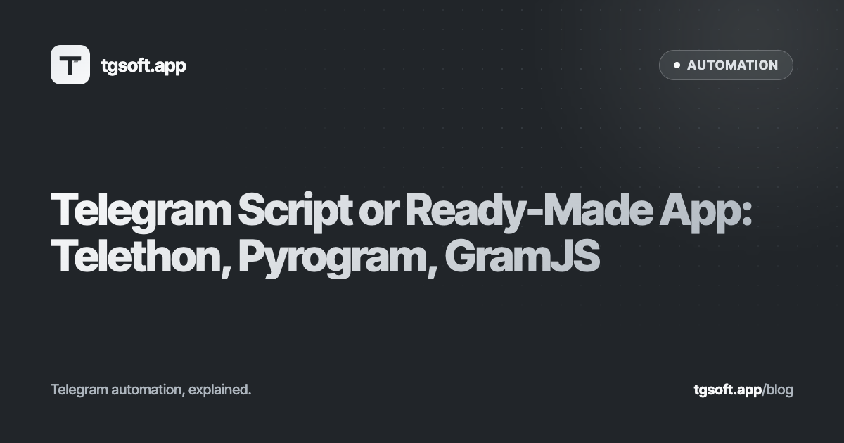Code editor with a Telegram client library beside a desktop automation app dashboard